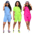 Womens Solid Color Tracksuit High Quality Hot Sales T-Shirt +Shorts 2 Piece Set Luxury Jogging Outfit Summer Casual Short Suit