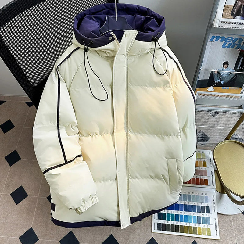 2025 Winter new style Men's Thicken Warm fashion Parka Jackets  Men's Casual Coats Hooded Windbreak Cotton Padded Down Jacket