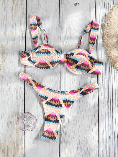 Miyouj Women Swimsuits Print Bathing Suits Push Up Two | SAMAG