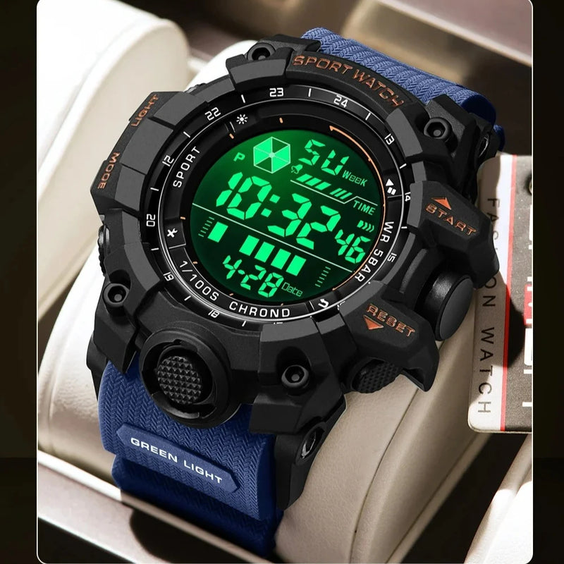 SANDA 6229 Men Outdoor Sports Watch Waterproof Analog Digital Show Multifunction Big Dial Electronic Wristwatch style Male Cloc