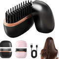 Mini Rechargeable Hair Straightener Brush 3 Speed Temperature Control Anti Scald Portable Travel Hair Styling Tool
