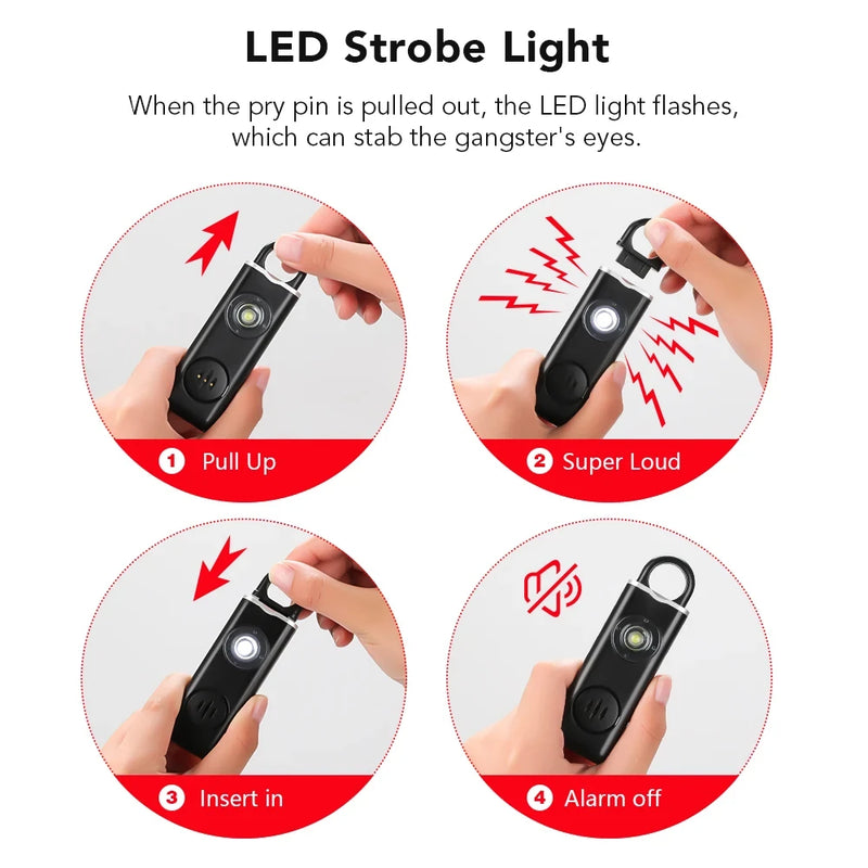 130dB Personal Defense Alarm Rechargeable Self Woman - View 6 | SAMAG