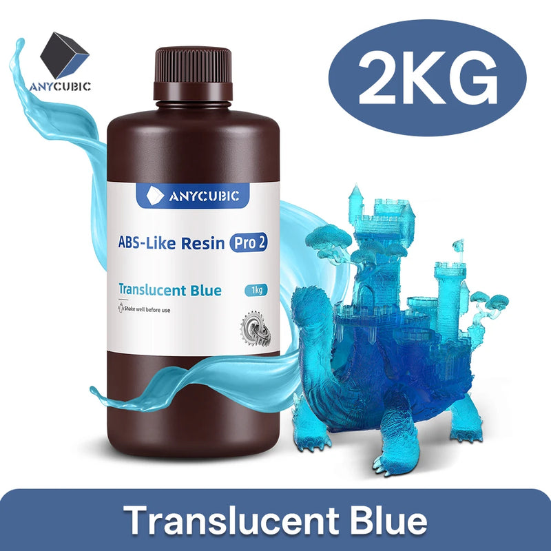 Anycubic ABS Like Pro 2 Resin 2 KG Rapid UV Curing 405nm Standard Photopolymer Resin ABS 3D Resin High Precision for LCD Printer