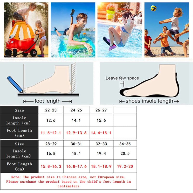Quick-Drying Beach Water Shoes Kids Swimming Aqua Sandal Barefoot Surfing Upstream Sneakers Boys Girls Beach Sneakers