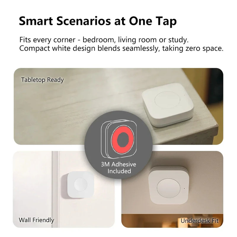 Aqara Wireless Mini Switch Zigbee Sensor Connection Smart Remote One Key Control Button Security Work for Mi Home APP Homekit