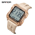 SANDA Quality Brand Military Digital Wristwatch For Men Led Display Complete Stopwatch Waterproof Daily Electronic Male 6377