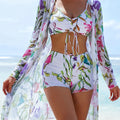 Tie Dye Bikinis Swimsuit Women Drawstring Front Swimwear | SAMAG