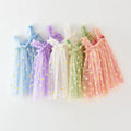 Toddler Girls Summer Sling Dress Sleeveless Daisy Print A-Line Tulle Princess Dress Kids Birthday Party Skirt Cute Baby Clothes