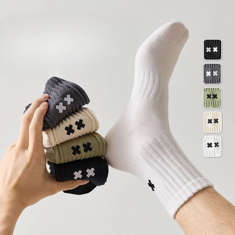 Pairs Men's Spring Autumn Mid Tube Socks Pure Cotton | SAMAG