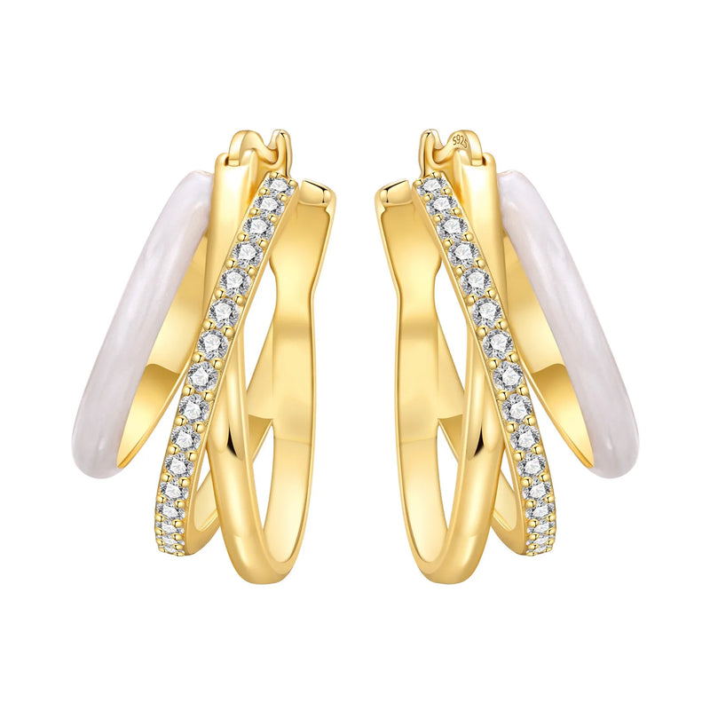 Orstarry S925 Sterling Silver 18k Gold Modern Square Earrings Hoop Earrings For Women Jewelry Original Trendy Anniversary Gifts