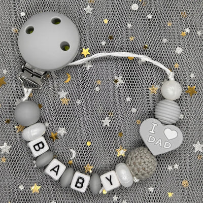 Free Custom Personalized Name Pacifier Clips Handmade | SAMAG
