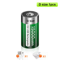 PALO 1-6PCS 1.5V D Size 15000mWh Lithium Rechargeable Battery D Type USB Li-ion Batteries LR20 Battery with Type C USB Cable