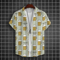 Hawaiian Shirt For Men 3d Beer Printed Short Sleeve Party | SAMAG