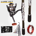 Carbon lure rod wheel set, sea fishing rod, telescopic fishing rod, rotating reel, travel, fresh water fishing set