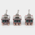 High Current Rocker Switch 2/3/4/6/8/9/12Pin Self Reset/Self-locking Toggle Switch Copper Pin 32A 250VAC Power Button Switch