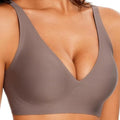 Women Solid Bras Underwear Seamless Wire-Free Full-Cup Bra with Comfortable Gathering Traceless Breathable Female Lingerie