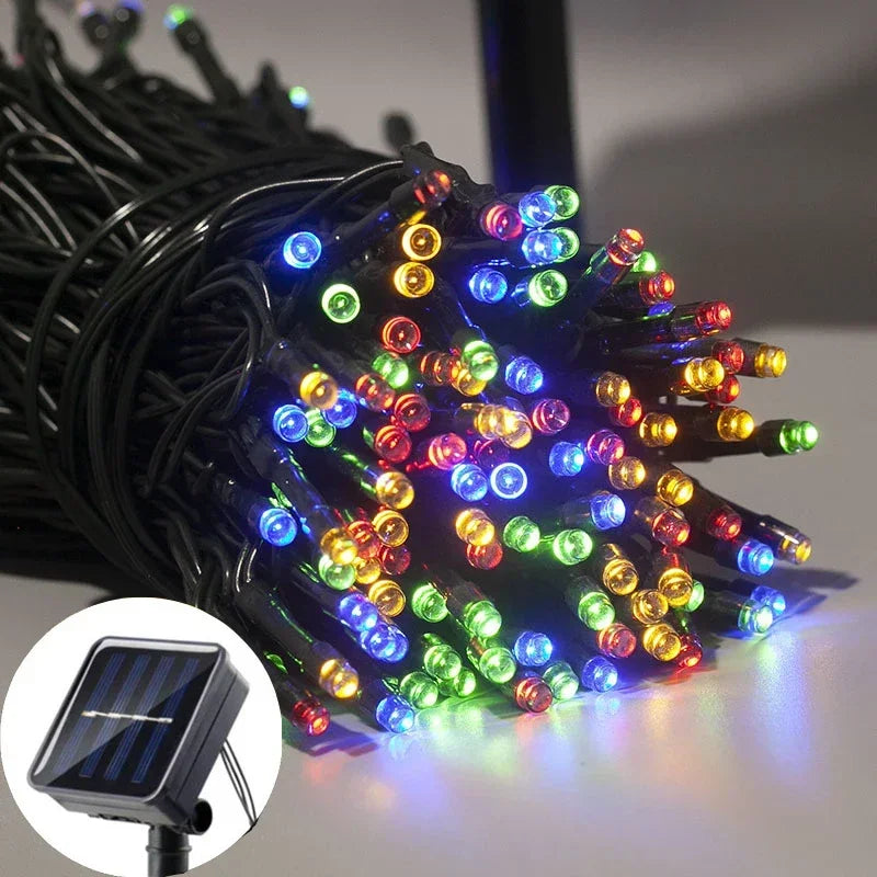 LED Solar Lights Outdoor Waterproof Fairy Garland Lights Christmas Party Halloween Decorations Solar Lights Garden Decoration