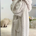 Coral velvet jacquard pajamas for women, winterized | SAMAG