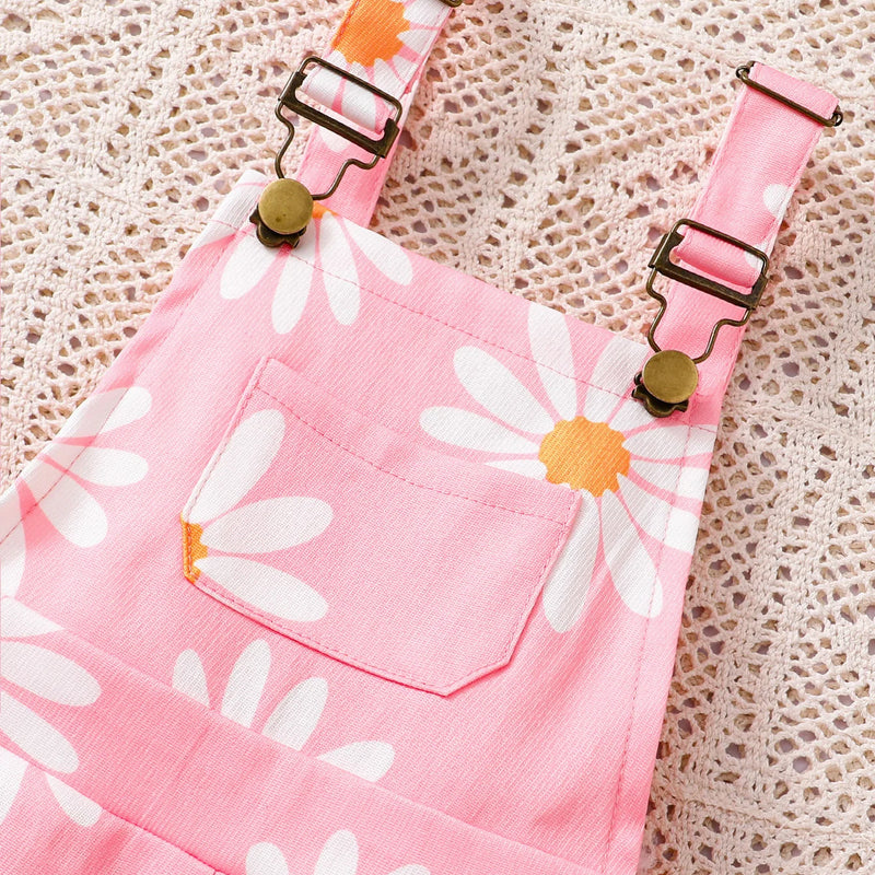 Summer Casual White T-Shirt for Girls with Daisy Print | SAMAG