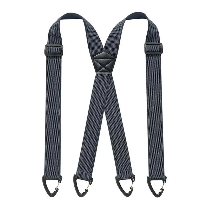 Heavy Duty Work Suspenders Adjustable X Shape Tactical Tool Belt Strap Men Elastic Wide Pant Clamps Cargo Clip