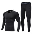 2PCS Set Quick-drying Men's Ski Thermal Underwear Elastic Soft Fleece Fitness Suit Comfortable Tight-fitting Tops Pants Set Gym
