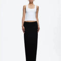 ANK Air Summer Top with Solid Color, Black and White Powder, Wide Shoulder Strap, I-Shaped Tank Top, Women's Sports, Daily Wear