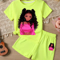 Kawaii Anime Print Kids Sport Suit Short Sleeve Tee - View 4 | SAMAG