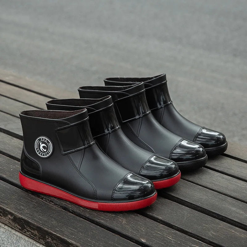 Botas 2024 Outdoor Man Boots Fashion Mens Rain Boots Four Seasons New Non-slip Comfortable Wear-resistant Men's Waterproof Shoes