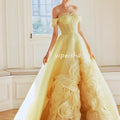 Customized Classic Organza Ruched A-line Off-the-shoulder | SAMAG