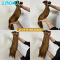 12A Highlight Bundles Human Hair P4-27 Straight Human Hair Bundles 100% Human Hair Raw Hair Bundles Highlight Wig Human Hair