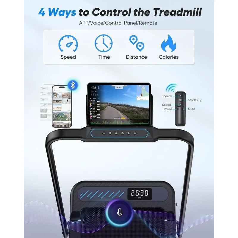 Compact Foldable Treadmills for Small Spaces, Quiet 3.0HP - View 4 | SAMAG