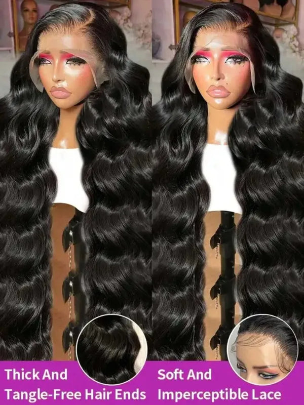 40 Inch Body Wave HD Lace Frontal Wig Human Hair 13x4 HD Lace Front for Black Women Pre-Plucked Brazilian Hair Wig