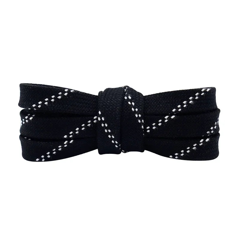 1cm Waxed Ice Hockey Shoelaces Dual Layer Braid 23-70 Inch Halloween Christmas Fall Winter for Roller Derby & Ice Hockey Skates