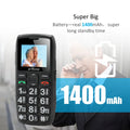 Artfone C1+ Bar Senior Mobile Phone With Free Charging Dock  Big Rubber Keypad  For Elderly Dual Sim One Key SOS FM 1400mAh