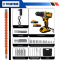 24 - Piece Set Dual - Speed - Battery Charger Lithium Drill Kit with LED Light And Carry Case - Electric - View 6 | SAMAG