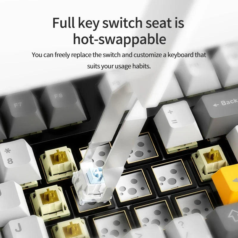 Ajazz AK35I V3/V4 MAX Tri-mode Wired Bluetooth Wireless Gaming Keyboard Gasket Full Key Hot Swap 104 Keys Customized Keyboard