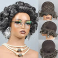 210% Short Salt And Pepper Grey Wigs Human Hair For Black Women Glueless Grey Human Hair Wig Rose Curly Pixie Cut Wig Human Hair