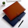 1Pc Texture PU Leather Multi-Functional Folder A4 Clip Pen Holder Card Slots - Business Office Meeting Organizer for Bank/Sales