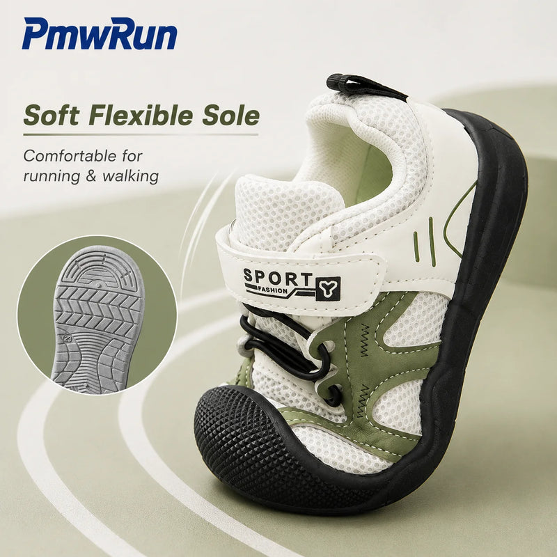 Fashion Sport Shoes For Children PU Leather Kid's Sneakers Anti-slippery Ergonomics Boy's Girl's Running Footwear Toddler Shoes