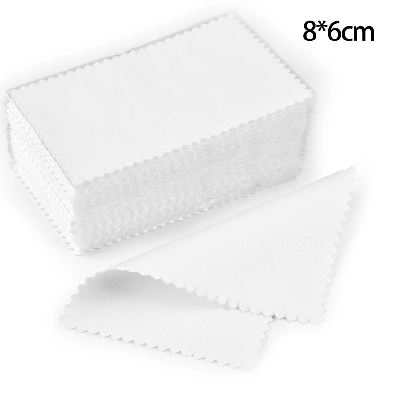 50pcs 10x6.3cm/10x6cm/8x6cm Silver Clean Polishing Cloth Soft Clean Wipe Wiping Cloth For Necklaces Rings Jewelry Clean Tools