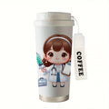 1 18oz medical theme 316 stainless steel thermos cup with leak-proof cover-double vacuum insulated cup suitable  hot/cold drinks