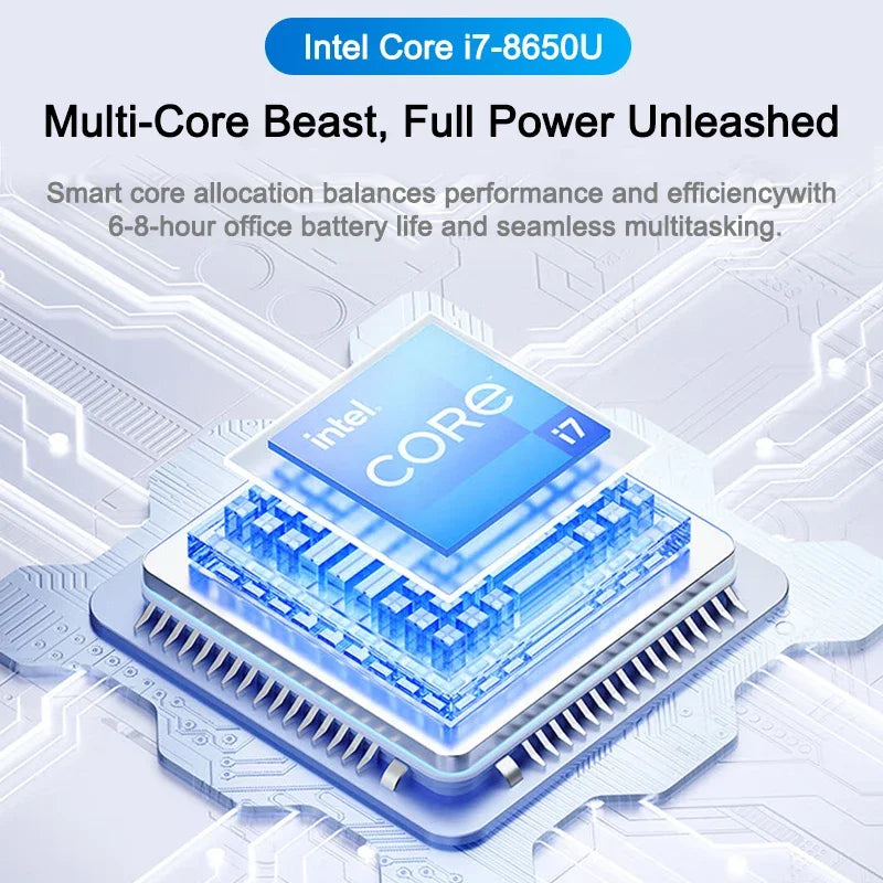 2026 New Ultra Slim 15.6" Laptop Intel Core i7-8650U Windows 11 Pro 32GB RAM 2TB M.2 SSD - Ideal for Office & Study