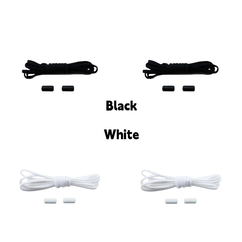 1/2/4 pairs Semicircle No Tie Shoelaces Elastic Sneakers shoelace Metal Lock Lazy Laces for Kid and Adult One size fits all shoe