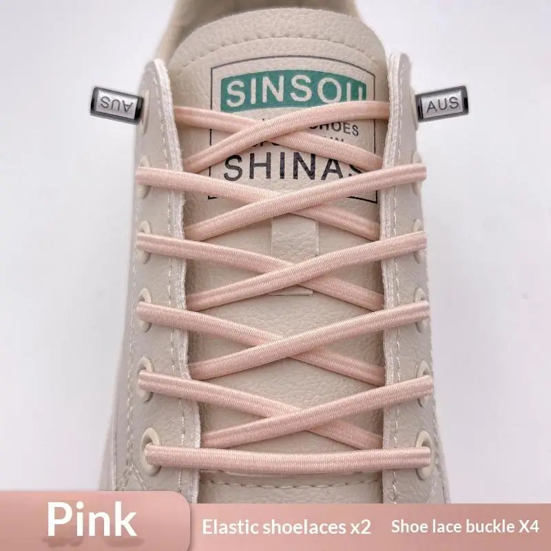 Elastic Lazy Shoelaces Thickened Round Quick Fit One Size Universal Sneaker Accessories For Adults Kids