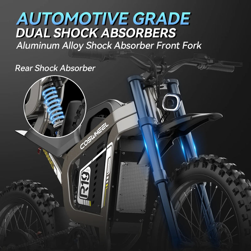 COSWHEEL R19 Readygo Electric Dirt Bike High Power 6000W Adult Ebike 72V40Ah Battery Off-Road Use 85km/h Mountain Bike Lithium