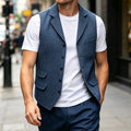 Men's Vest Herringbone Tweed  Suits Vests Slim Fit Business Herringbone Men's Waistcoat For Wedding