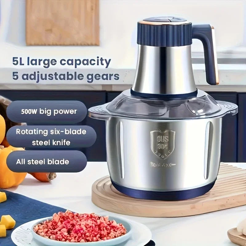 2L 3L 5L Electric Mincer Grinder 304 Stainless Steel Multifunctional Vegetable Slicer Chopper Meat Processor 220V EU Plug