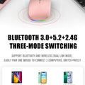 HOMEFISH PHONEPACE Dual Mode Wireless Mouse 2.4G Bluetooth Rechargeable Silent LED Backlit Optical Mice for PC Laptop