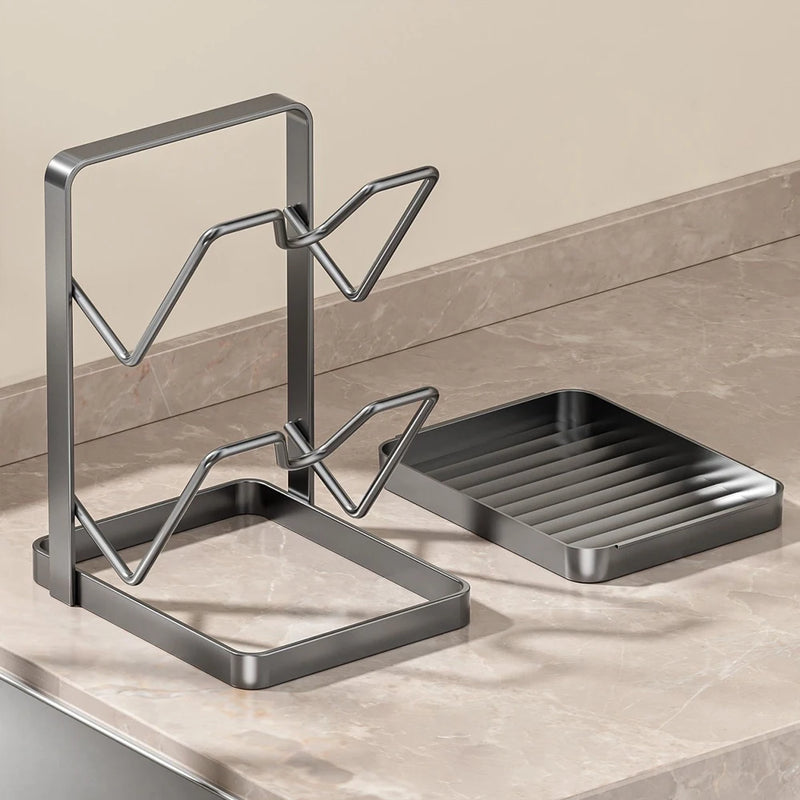 Kitchen Pot Cover Spatula Holder Storage Rack Cutting Board Drain Multi - functional Household Countertop - View 5 | SAMAG