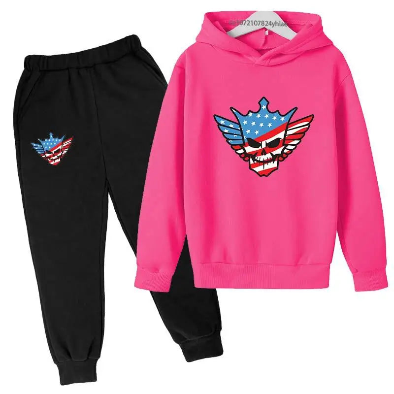 Kids Autumn Spring Fashion Cody WWE Pullover Hoodie+Pants | SAMAG
